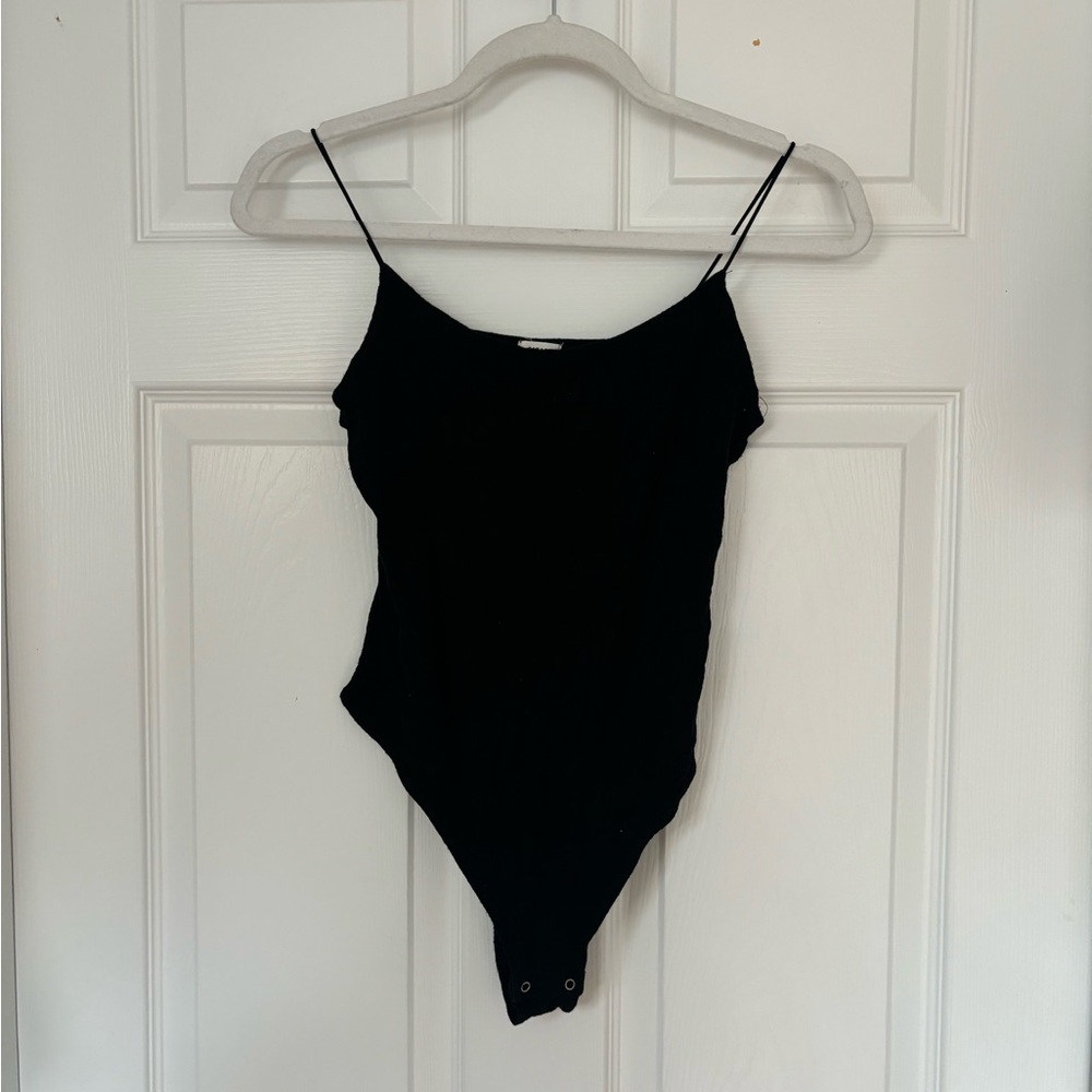 Garage Black Spaghetti Strap Bodysuit